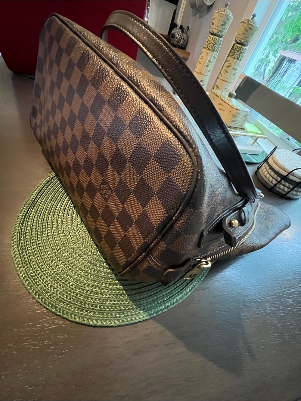 AUTHENTIC LOUIS VUITTON CABAS RIVINGTON TOTE BAG PURSE DAMIER CA 0141 W/WALLETS - Picture 7 of 16